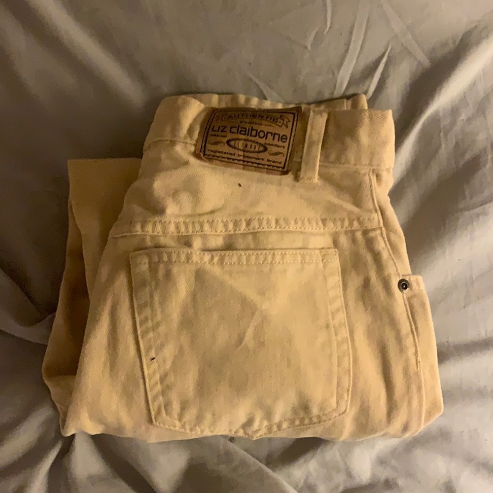 Liz Claiborne petite size 6 regular tan jeans